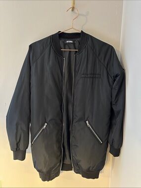 Missguided Black Bomber Jacket with Zip Pockets